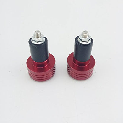Motorcycle Handlebar Ends,7/8'' Handle Bar Slider Caps Weight Plugs CNC Aluminum (Red) - color: Red
