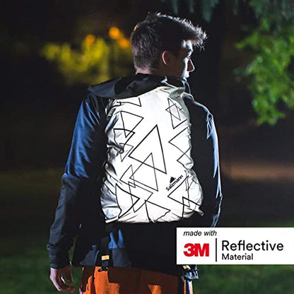Salzmann Reflective Backpack Cover | Waterproof Hi-Vis | Silver | Made with 3M Scotchlite | High Visibility, Weatherproof Cover | For Cycling & Outdoor Activities - size: Silver Triangle (XL)