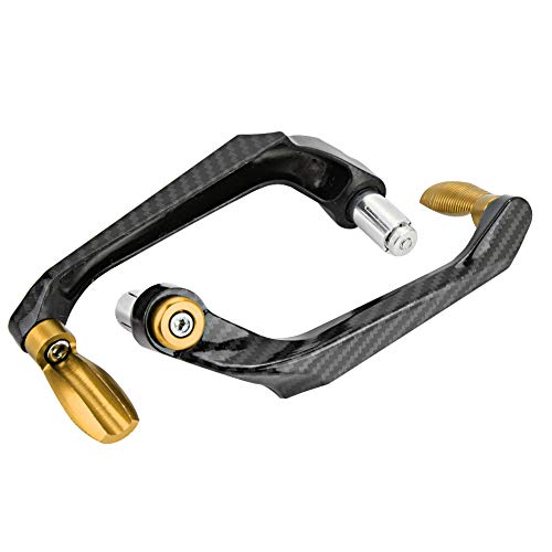 7/8inch Universal 22MM CNC Handlebar Brake Clutch Lever Hand Guard Protector for Motorcycle (Gold)