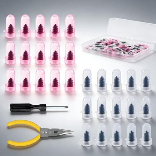 32 PCS Tire Plugs Kit,Tire Repair Kit with Plugs, Screw in Tire Plugs with Needle Nose Pliers & Phillips Screwdriver, Self-Service Flat Tire Repair Plug Kit for Car, Motorcycle, Bicycle - size: 32 Pcs