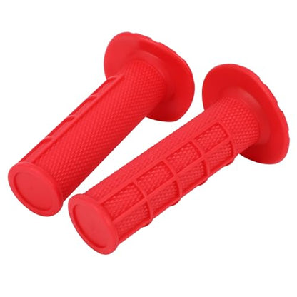 Motorcycle Lock-on Grips 7/8”Handlebar Handle Universal for CRF250F CRF250L CRF250R CRF450R CRF150R TRX400EX CRF300 L Rally CRF230F CR250 Dirt Pit Bike ATV Red - color: red