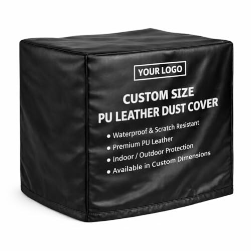 Custom Size PU Leather Dust Cover for Equipment - Waterproof Protective Cover with Soft Inner Lining, Scratch Resistant, Personalized Logo & Text for Machines, Electronics&Furniture (Black PU Leather) - color: Black PU Leather