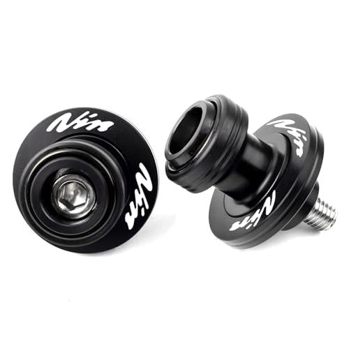 Compatible With Ninja 300 Ninja 250 ZX6R ZX10R 1998-2011 ZX12R ZX-14R Vulcan S 650 Z750 S R CNC M10X1.25 Motorcycle Swingarm Spool Sliders Rear Stand Swing Arm Sliders (Black) - color: Black