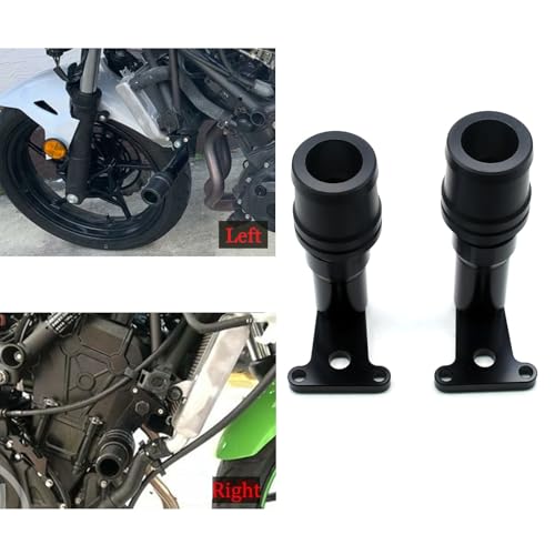 MZS Black Motorcycle Clutch Brake Levers Short + Motorcycle Frame Sliders Falling Crash Protector Guards Compatible with Z400 EX400 EX 400