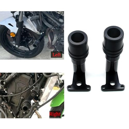 MZS Black Motorcycle Clutch Brake Levers Short + Motorcycle Frame Sliders Falling Crash Protector Guards Compatible with Z400 EX400 EX 400