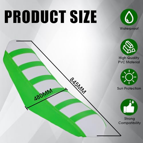Dirt Bike Seat Cover Motorcycle Gripper Cushion Cover Universal for KLX KX KXF All Most Dirt Pit Bikes Enduro Green - color: Green