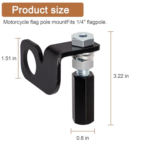 Dirt Bike Flag Mount, Motorcycle Flag Mount，Motorcycle Dune Whip Mount，Rear Axle Whip Mount Mounting Set for Quick Install 1/4" Whip Flag Pole