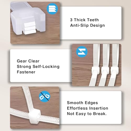 Small Zip Ties 4 Inch, 500 Pack, Mini White Cable Ties for Electronics, Wires, Nylon/Plastic Clear Zip Ties for Home Improvement, Office & Outdoor Use, 18lb Tensile Strength. - size: 4" (500 Pack)