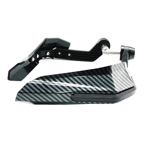 Motorbike Hand Guards Carbon Fiber Pattern Motorcycle Handlebar Windproof Hand Guard for VN 650 Vulcan S VN650 VULCANS Bar End Grip Protector(Gold) - color: Black