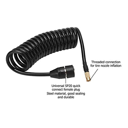 Car Air Pump Extend Hose, 9.84ft PS20 Female Plug Inflator Extension Tube for American Tire Nozzle Car Motorcycle - size: 9.84 ft