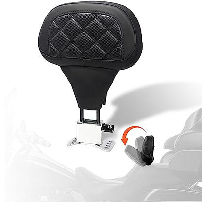FOVPLUE Adjustable Rider Backrest, Detachable Plug-in Driver Backrest Pad w/Mounting Kit for Harley Touring CVO Road Glide Street Glide Tri Glide FLHTK/L Electra Glide Road King 2009-2023,Style 6 - color: Black Modern style