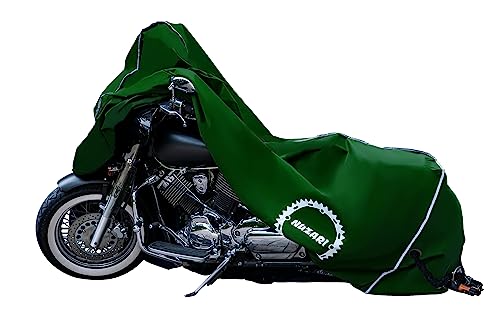 Premium Motorcycle Cover - Motorcycle Covers Waterproof Outdoor Storage - Dirt BKE Cover - Scooter Cover - Tough Motorcycle Covers L - color: Hunter Green, size: L