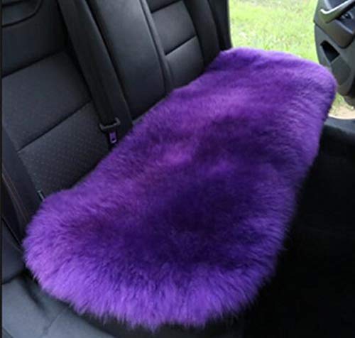 Sheepskin Car Back Seat Cover Pad 18x53.5 inch Long Wool Seat Cushion Winter Warm Universal Fit Auto, SUV, Truck, Dinner Chair Office Chair Back Purple - color: Purple, size: 18x53 Inch (Pack of 1)