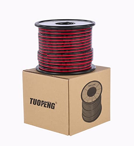 TUOFENG 18 awg Electrical Wire 2pin Red Black Cable 66 Feet Hookup Stranded Wire LED Strips Extension Wire 12V/24V DC Cable,18 Gauge Low Voltage Wires - size: 18 AWG PVC 2-Conductor Wire 66ft