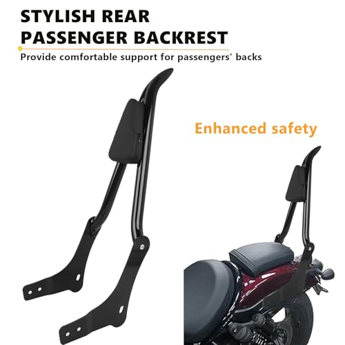 CHIFUN 28.5" Rear Passenger Backrest Detachable Sissy Bar with Pad Replacement for Honda Rebel 1100 CMX1100 CMX 1100 2021-2025 (Gloss Black)