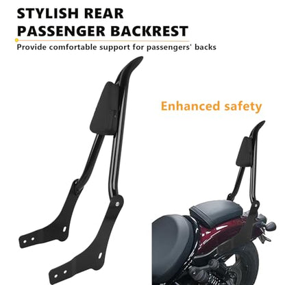 CHIFUN 28.5" Rear Passenger Backrest Detachable Sissy Bar with Pad Replacement for Honda Rebel 1100 CMX1100 CMX 1100 2021-2025 (Gloss Black)