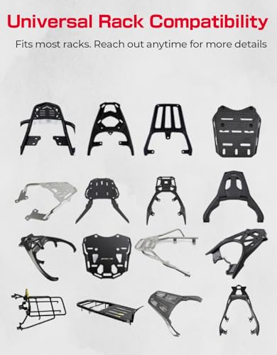 KEMIMOTO Motorcycle Top Case, Universal PP Plastic Trunk, Motorbike Tail Box for All Motorbike, 45L Waterproof Detachable Motorcycle Tail Bag with Lock & Back Cushion, Black - size: 45L