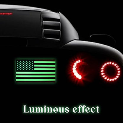 Glow in The Dark American Flag Stickers - 3-Pack, 5x3 Inches - Durable Decals for Vehicles & Personal Items,Car Bumper/Truck/Motorcycle/Helmet/Laptop/Window/Water Bottle/Mail Box