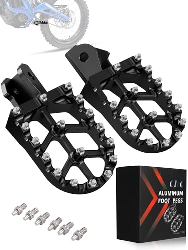 JFG RACING Dirt Bike Foot Pegs,7075 Aluminum CNC Pedals Rests for Surron Light Bee X and S/E Ride Pro S SS SR/CRF150F CRF230F 03-19/CRF250F 19-24/XR150L 15-24/KDX200 83-94-Black - color: black