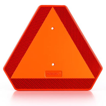 Slow Moving Vehicle Sign Triangle Sign 14"x16" Engineering Grade Reflective Up to 7 Years Outdoor for Golf Cart (Plastic NEW) - color: Plastic NEW