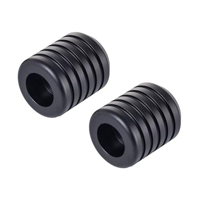 Advanblack CNC Aluminum Motorcycle Frame Sliders – Crash Bar Slider for Harley 1-1/4” Flat Out & Highway Crash Bars/Saddlebag Guards – Red, Gold, Black, Silver – Bolt-On Pair with Screws (Black CNC) - color: Black CNC