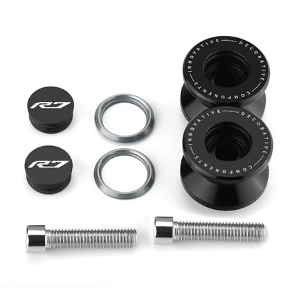 M6 Motorcycle Swingarm Spools Slider Compatible With YAMAHA YZF R7 2021 2022 2023 2024 2025 2026 | Swing Arm Stand Bobbins Screws YZF-R7 YZFR7 Accessories (black-4) - color: black-4