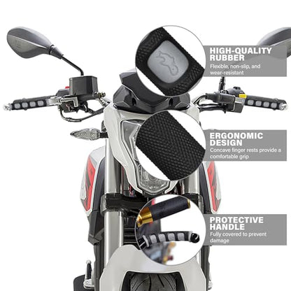2Pcs Universal Motorcycle Brake Lever Cover Handle Silicone Sleeve Motorbike Bicycle Handles Grips Protection Accessories - color: grey
