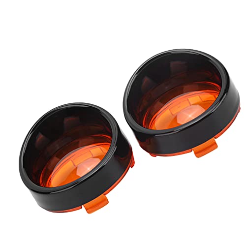 Motorcycle Turn Signal Light Cover Trim, ABS Protective Case with Strong Light Transmission, for Motorcycle Turn Signals (Black Orange)