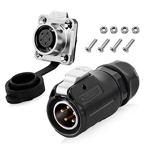 5 Pin Connector Waterproof Connectors, Aviation Wire Connector for Automotive, Power, Marine, New Energy, Solar Energy, and Other Indoor/Outdoor Electrical Connections - style: 5PIN
