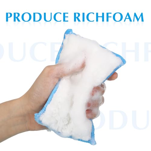 Mudder 8 Pcs Car Interior Scrubbing Sponge 5'' x 3'' Fiber Car Wax Applicator pad Household Cleaning Sponges for Leather Seat Couch Cleaning (Blue White) - color: Blue White