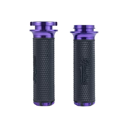 Advanblack AXION Performance Grips, Electronic Throttle Control Grips Compatible with Harley Touring Road Glide Street Glide, Softail - color: Purple