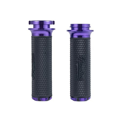 Advanblack AXION Performance Grips, Electronic Throttle Control Grips Compatible with Harley Touring Road Glide Street Glide, Softail - color: Purple
