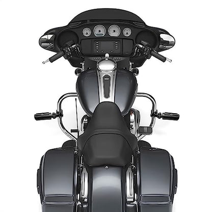 Highway Foot Pegs Fit for Motorcycle 1 inch to 1 1/3 inch with Engine Guard, Footpegs for Indian Harley Honda Suzuki Yamaha (Black) - color: Black