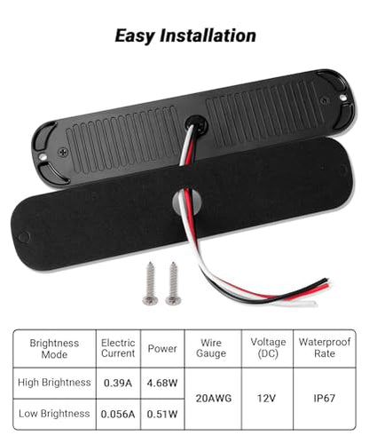 Aluminum Housing White 24LEDs Trailer Backup Reverse Light Surface Mount 7.5 inch Bar Strip Truck Bed Lights of Pickup Tractor Camper IP67 Waterproof 2Pcs - color: White