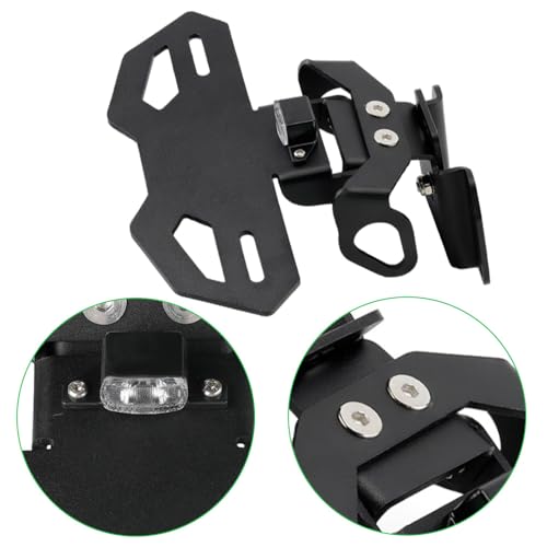 MACHSWON Motorcycle Number License Plate Bracket LED Light, Compatible with Yamaha MT-07 2014-2024, FZ-07 2014-2020, YZF-R7 2021-2025, 1 Set
