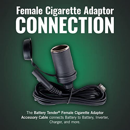 Battery Tender Female Cigarette Lighter Adapter - Connects Battery Tender Charger to Standard 12V Cigarette Lighter Socket - SAE Quick-Connect to 12V Socket Adapter - 081-0069-8