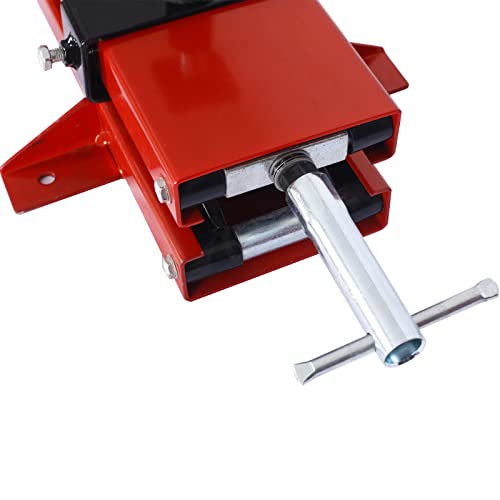 1100lbs Motorcycle Off-Road Bike Scissor Center Jack Lift Repair Stand with Wide Base and Adjustable Screw Adapters