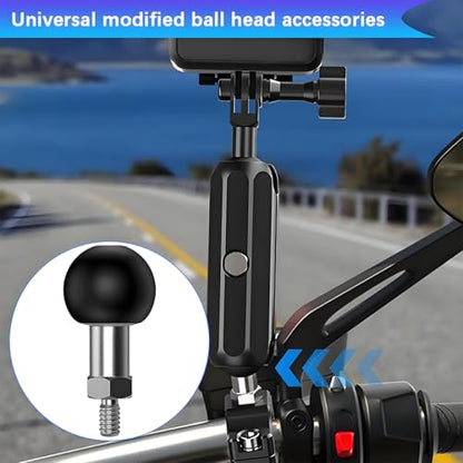1" Ball Mount Adapter Base with M6 Threaded Bolt, Aluminum Alloy Ball Mount Base, Compatible with RAM Mounts Part B Size Double Socket Arm & Bike Motorcycle Phone Holder