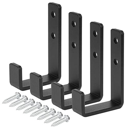 4 Pack 2-3/8" Heavy Duty Steel J Hooks, Wall Mount Utility Hook for Garage Hanging, Black, 220 lbs Capacity - size: 2-3/8"