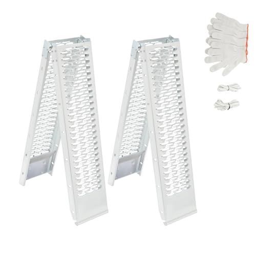 2-Pack Folding Loading Ramps, 76.7"x8.7" Aluminum ATV Ramps with Anti-Slip Surface, 530 lbs Capacity per Ramp for Motorcycle, Dirt Bike, Lawn Mower, Pickup Truck Loading & Unloading