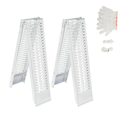 2-Pack Folding Loading Ramps, 76.7"x8.7" Aluminum ATV Ramps with Anti-Slip Surface, 530 lbs Capacity per Ramp for Motorcycle, Dirt Bike, Lawn Mower, Pickup Truck Loading & Unloading