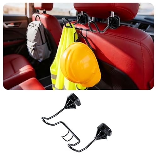 1 PCS Triple Hook Hard Hat Holder for Truck Seat Heavy Duty Metal Hard Hat Accessories Holder for Truck SUV Car Seat to Keep Helmet Safety Vest Bag Caps Car, Seat Back Hanger for Men Women - style: Triple Hook