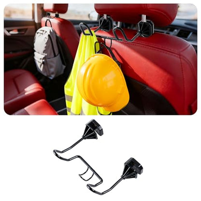 1 PCS Triple Hook Hard Hat Holder for Truck Seat Heavy Duty Metal Hard Hat Accessories Holder for Truck SUV Car Seat to Keep Helmet Safety Vest Bag Caps Car, Seat Back Hanger for Men Women - style: Triple Hook