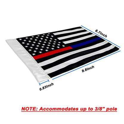 Motorcycle Flag,Thin Blue Red Line American Flag,Double Sided Double Stitched Motorcycle Flag 6X9 - color: blue/red