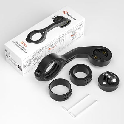 CooSpo Bike Computer Out Front Mount MT5S, Compatible with Garmin and GoPro, Bike Computer Mount Adapter for Handlebar 25.4mm/31.8mm - style: MT5 with adapter