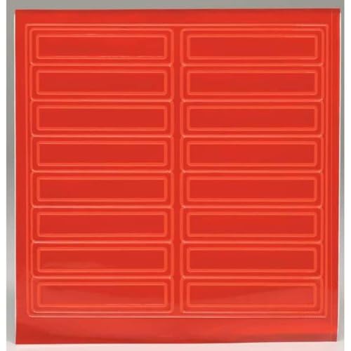 AccuformNMC Adhesive Retro-Reflective Hard Hat Helmet Stickers, 1" x 4" Fluorescent Strips, LHR104RD Bright Red (Pack of 16) - color: Red