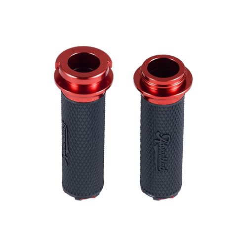 Advanblack AXION Performance Grips, Electronic Throttle Control Grips Compatible with Harley Touring Road Glide Street Glide, Softail - color: Red