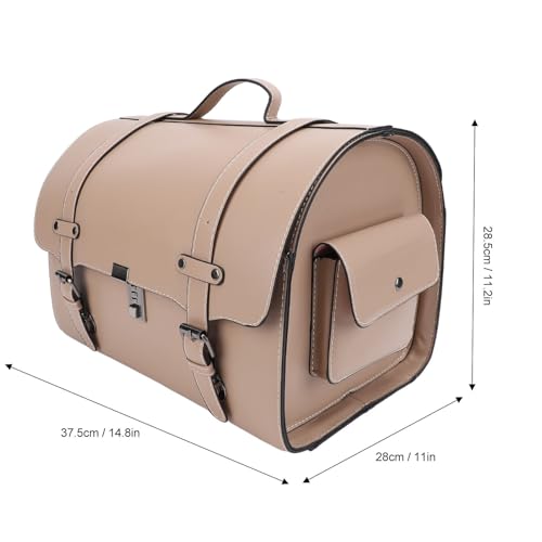 Motorcycle Luggage Bag with Quick Release Mount for Rear Racks, 29.5L Motorcycle Trunk Bag for Gear and Tools, Water defiance PU Leather Shell (Coffee) - size: Coffee