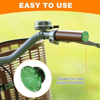 HARFINGTON Bar End Plugs Aluminum Handlebar End Caps Bike Plugs with Matching Rings for MTB Road BMX Fixed Gear Bike, Green - color: Green