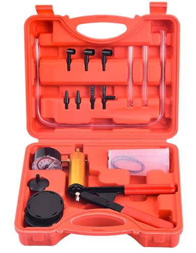 DHA Hand Held Vacuum Pressure Pump Tester Brake Fluid Bleeder Kit, Brake Bleeding Vacuum Pump Kit for Car Motorcycle One Man